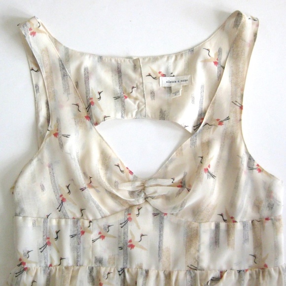 silence + noise Dresses & Skirts - silence + noise Dress Asian Birds Cranes Open Back